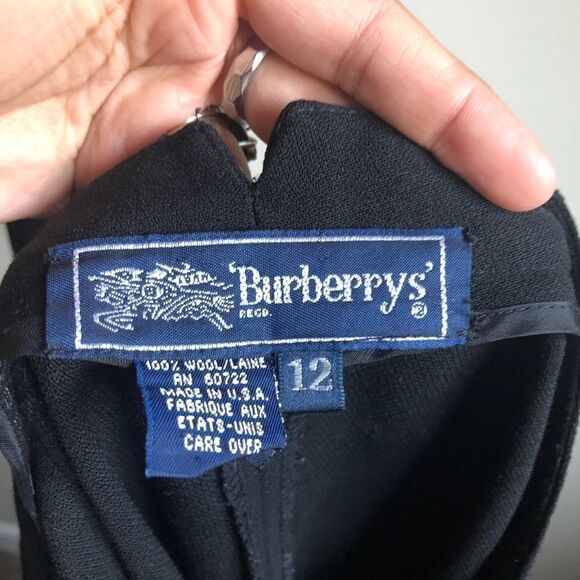 Vintage 80’s Burberry Black Blazer Pants Set 100% Wool - Picture 10 of 10